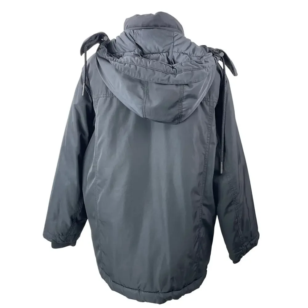 Everlane The Renew Women's Black Long Sleeves Hooded Parka Puffer Coat Jacket L